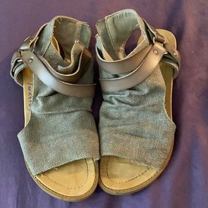 Grey Canvas Sandals